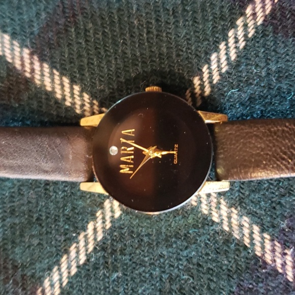 VTG MARTA Quartz Watch - Leather Band - Rhinestone Accent main image 4